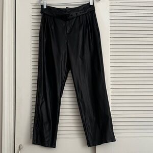 Elegant Black Leather Dress Pants